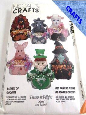 McCall's 7166 Crafts | Dreams 'n Delights Holiday Treat Basket Covers UNCUT